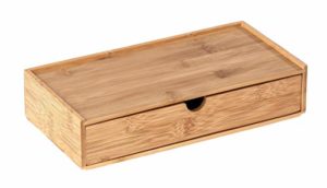 Regal mit Schubladen ♥ Wenko Bambus Box Terra mit Schublade - Aufbewahrungsbox ♥